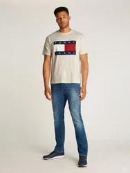 Tommy Jeans T-Shirt TJM RLX MELANGE BIG FLAG TEE Khaki