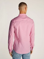 Tommy Jeans Herren Original Stretch Langarm Slim Fit Freizeithemd Rosa