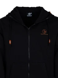 Schietwetter Sweatjacke Herren Kapuzensweatjacke Lars Schwarz/Orange/Rot