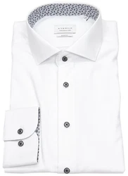 Eterna Langarm Businesshemd Weiß/Creme/Braun