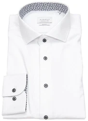 Eterna Langarm Businesshemd Weiß/Creme/Braun
