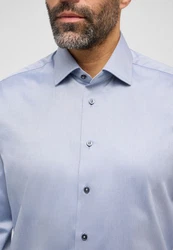 Eterna Langarmhemd Modern Fit Hellblau/Grau/Blau