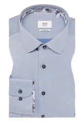 Eterna Langarmhemd Modern Fit Hellblau/Grau/Blau