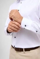 Eterna Langarmhemd Modern Fit Weiß/Schwarz/Creme