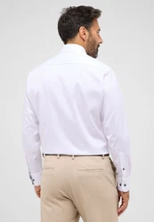 Eterna Langarmhemd Modern Fit Weiß/Schwarz/Creme