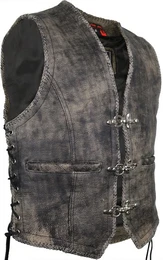 Lederweste Herren Vintage Motorrad Biker Lederweste