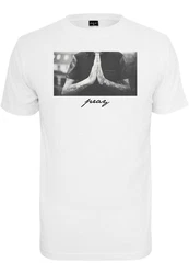 MisterTee Kurzarmshirt Ladies Pray Tee Grau/Weiß/Rosa