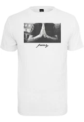 MisterTee Kurzarmshirt Ladies Pray Tee Grau/Weiß/Rosa