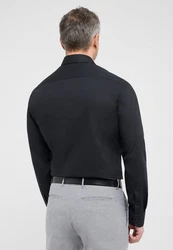 Eterna Langarmhemd SLIM FIT Schwarz/Dunkelgrau