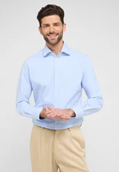 Eterna Langarmhemd MODERN FIT NON IRON Hellblau