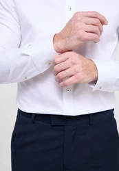 Eterna Langarmhemd SLIM FIT NON IRON Weiß/Creme