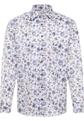 Eterna Langarmhemd COMFORT FIT NON IRON Weiß/Creme/Mischfarben/Blau