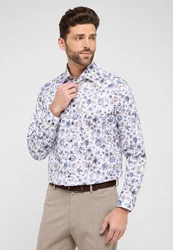 Eterna Langarmhemd COMFORT FIT NON IRON Weiß/Creme/Mischfarben/Blau