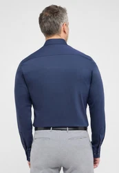Eterna Langarmhemd SLIM FIT NON IRON Dunkelblau/Blau