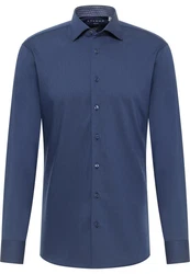 Eterna Langarmhemd SLIM FIT NON IRON Dunkelblau/Blau