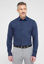 Eterna Langarmhemd SLIM FIT NON IRON Dunkelblau/Blau
