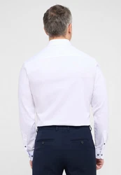 Eterna Langarmhemd SLIM FIT NON IRON Weiß/Dunkelblau/Lila/Creme
