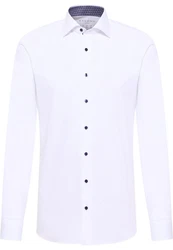 Eterna Langarmhemd SLIM FIT NON IRON Weiß/Dunkelblau/Lila/Creme