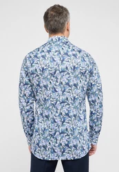 Eterna Langarmhemd SLIM FIT NON IRON Blau/Lila/Weiß