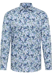 Eterna Langarmhemd SLIM FIT NON IRON Blau/Lila/Weiß