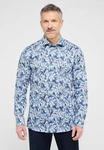 Eterna Langarmhemd SLIM FIT NON IRON Blau/Lila/Weiß