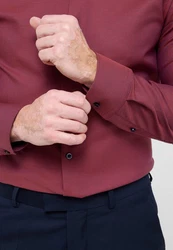 Eterna Langarmhemd Hemd 2132 F171 Dunkelrot/Rot/Bordeaux