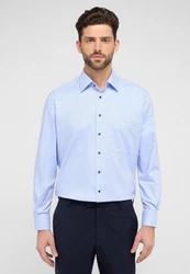 Eterna Langarmhemd COMFORT FIT NON IRON Hellblau/Blau