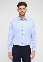 Eterna Langarmhemd COMFORT FIT NON IRON Hellblau/Blau