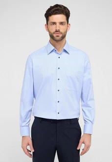 Eterna Langarmhemd COMFORT FIT NON IRON Hellblau/Blau