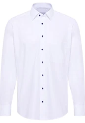 Eterna Langarmhemd COMFORT FIT NON IRON Weiß/Grün
