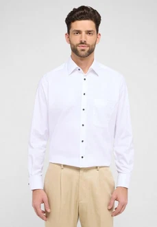Eterna Langarmhemd COMFORT FIT NON IRON Weiß/Grün