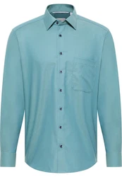 Eterna Langarmhemd COMFORT FIT NON IRON Blau/Grün/Türkis