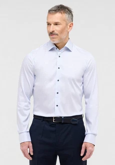 Eterna Langarmhemd SLIM FIT EASY IRON Hellblau