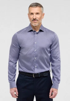Eterna Langarmhemd SLIM FIT EASY IRON Dunkelblau/Hellblau/Blau/Fliederfarben