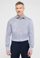 Eterna Langarmhemd SLIM FIT EASY IRON Grau/Blau/Hellblau
