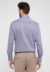 Eterna Langarmhemd Modern Fit Dunkelblau/Blau/Hellblau/Dunkelrot