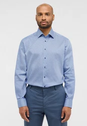 Eterna Langarmhemd Modern Fit Hellblau/Blau