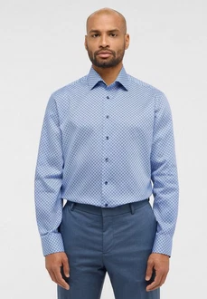 Eterna Langarmhemd Modern Fit Hellblau/Blau