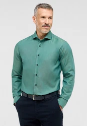 Eterna Langarmhemd SLIM FIT NON IRON Grün/Türkis
