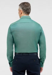 Eterna Langarmhemd SLIM FIT NON IRON Grün/Türkis