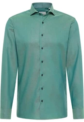 Eterna Langarmhemd SLIM FIT NON IRON Grün/Türkis