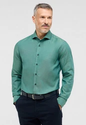 Eterna Langarmhemd SLIM FIT NON IRON Grün/Türkis