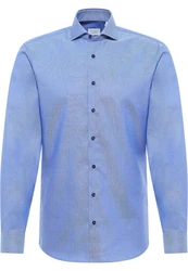Eterna Langarmhemd SLIM FIT NON IRON Hellblau/Blau/Dunkelblau