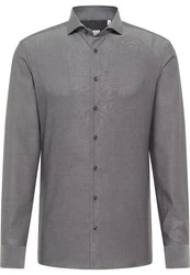 Eterna Langarmhemd SLIM FIT NON IRON Dunkelgrau/Grau/Hellgrau