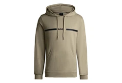 BOSS Kapuzensweatshirt Authentic Hoodie mit Signaturstreifen Khaki/Beige/Dunkelgrün