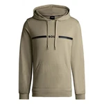 BOSS Kapuzensweatshirt Authentic Hoodie mit Signaturstreifen Khaki/Beige/Dunkelgrün