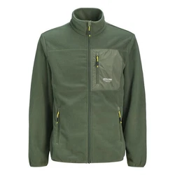 Jack & Jones Anorak JJTheo Fleecejacke khaki/weiß