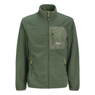 Jack & Jones Anorak JJTheo Fleecejacke khaki/weiß