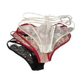 Slip 3 Stck Einheitsgre 35-67.5kg sexy Unterhosen, Spitzenberkreuzung (kleines Herz-Tanga-Hschen)