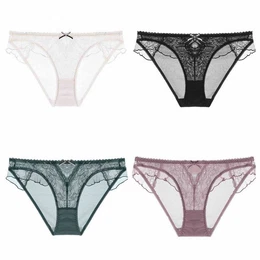 Slip 4 Stck sexy Unterhosen, transparente Damenunterhosen, Po-hebende, (niedrig-taillierte Dreiecksunterhose, groe Gre Unterhose)